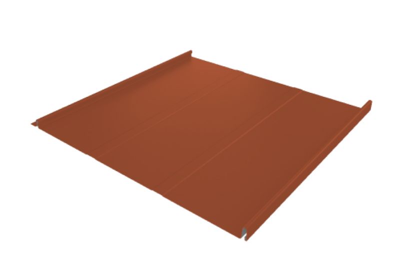 Фальц двойной стоячий  Line Grand Line 0,45 Drap TR с пленкой на замках RAL 8004 терракота