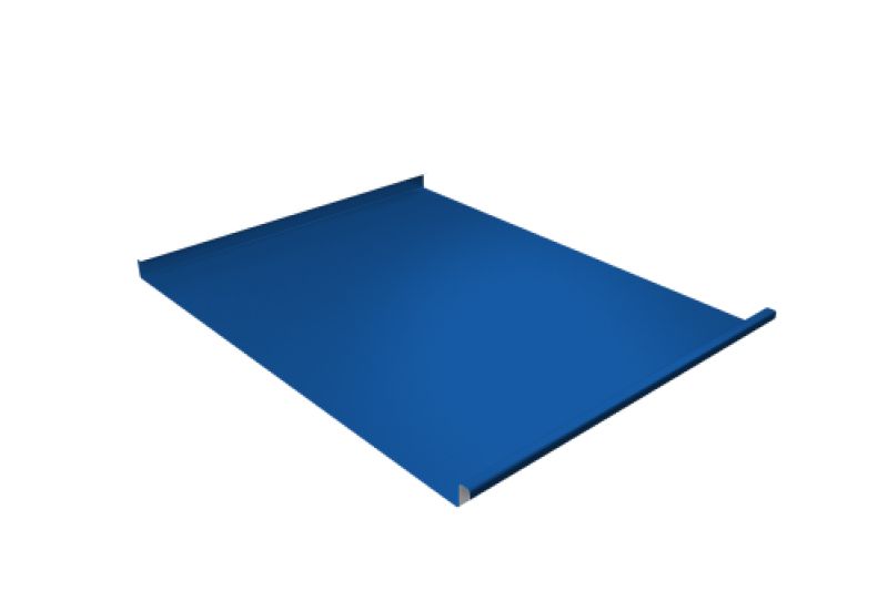 Фальц двойной стоячий  Line Grand Line 0,45 PE с пленкой на замках RAL 5005 сигнальный синий