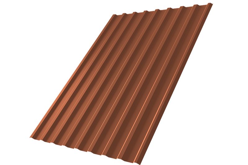 Профнастил С20R Grand Line 0,5 PurLite Matt RAL 8004 терракота