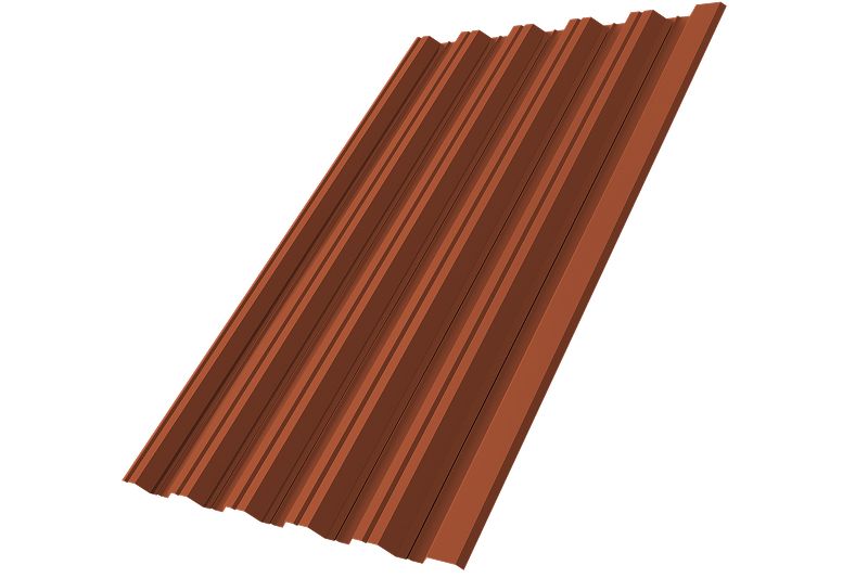 Профнастил НС35R Grand Line 0,5 PurLite Matt RAL 8004 терракота