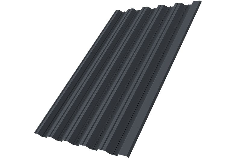 Профнастил НС35R Grand Line 0,5 Rooftop Бархат RAL 7024 мокрый асфальт