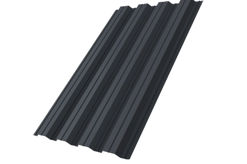 Профнастил НС44R Grand Line 0,5 Rooftop Бархат RAL 7024 мокрый асфальт