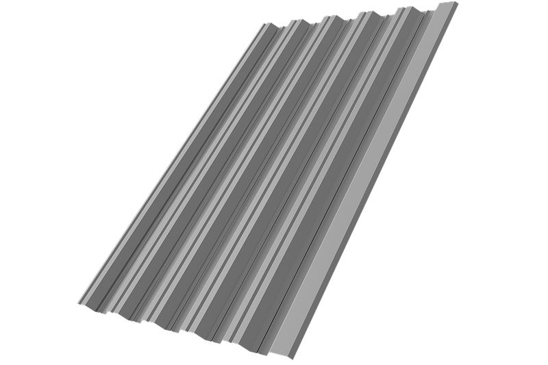 Профнастил НС35R 0,5 Satin RAL 9006 бело-алюминиевый