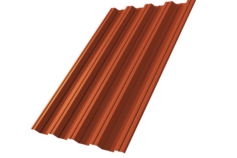 Профнастил НС44R 0,5 Satin RAL 8004 терракота