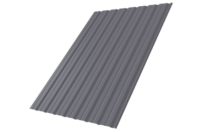 Профнастил С10R 0,45 PE RAL 9006 бело-алюминиевый