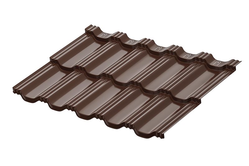 Модульная металлическая черепица Аквасистем Гётеборг PU Matt (Zn180) 0,5мм Rooftop Бархат (лист 1205х765 мм) RR 32