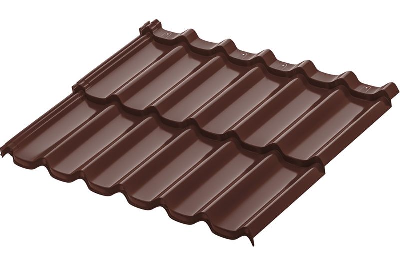 Модульная металлическая черепица Аквасистем Стокгольм XLL PE (Zn140) 0,5мм (лист  1185х875 мм) RAL 8017