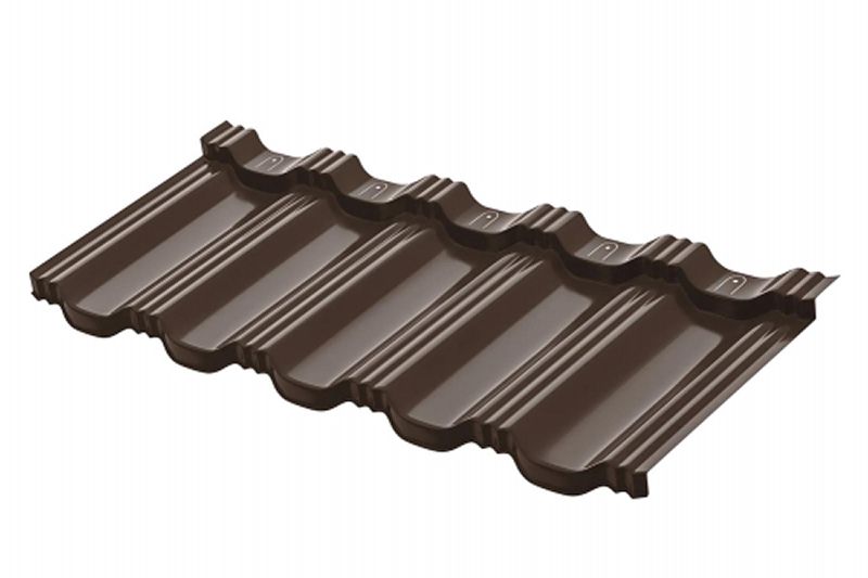 Модульная металлическая черепица Аквасистем Гётеборг PE (Zn140) 0,5мм (лист 1205х415 мм) RR 32