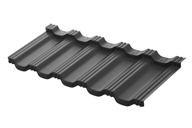 Модульная металлическая черепица Аквасистем Гётеборг PU Matt (Zn180) 0,5мм Rooftop Бархат (лист 1205х415 мм) RAL 7016