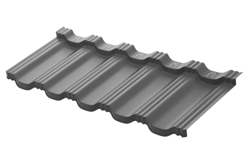 Модульная металлическая черепица Аквасистем Гётеборг XLL PU Matt (Zn275) 0,5мм Rooftop Кашемир (лист 1185х465 мм) RAL 7024