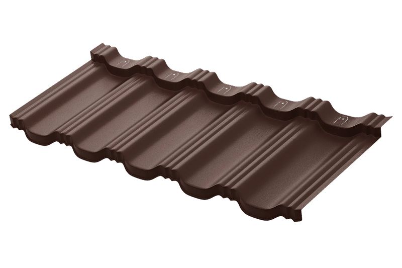 Модульная металлическая черепица Аквасистем Гётеборг XLL PU Matt (Zn180) 0,5мм Rooftop Бархат (лист 1185х465 мм) RAL 8017