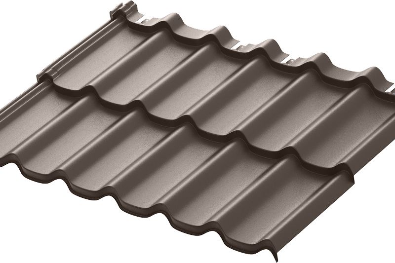 Модульная металлическая черепица Аквасистем Стокгольм PU Matt (Zn275) 0,5мм Rooftop Кашемир (лист 1185х775мм) RR 32