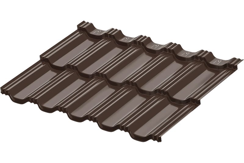 Модульная металлическая черепица Аквасистем Гётеборг PE (Zn140) 0,5мм (лист 1205х765 мм) RR 32
