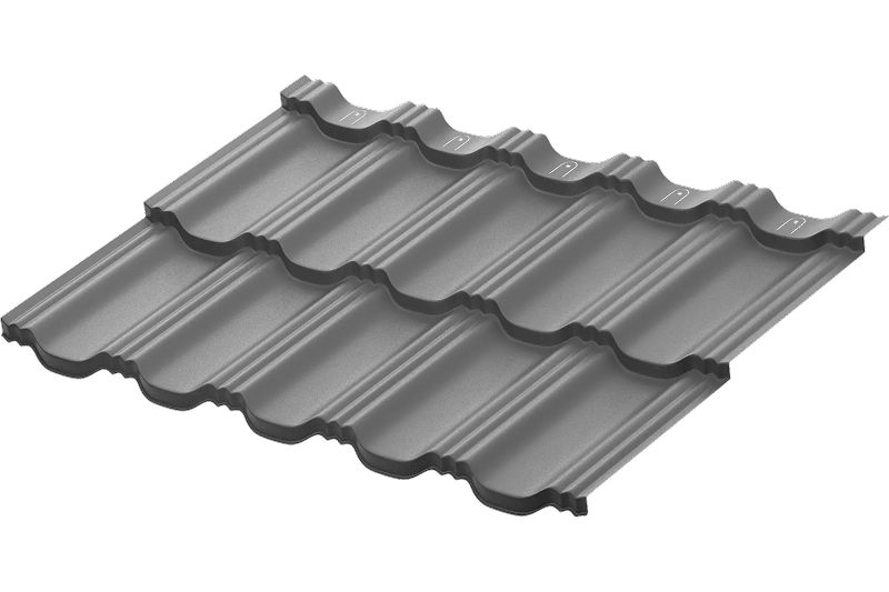 Модульная металлическая черепица Аквасистем Гётеборг PU Matt (Zn275) 0,5мм Rooftop Кашемир (лист 1205х765 мм) RAL 7024