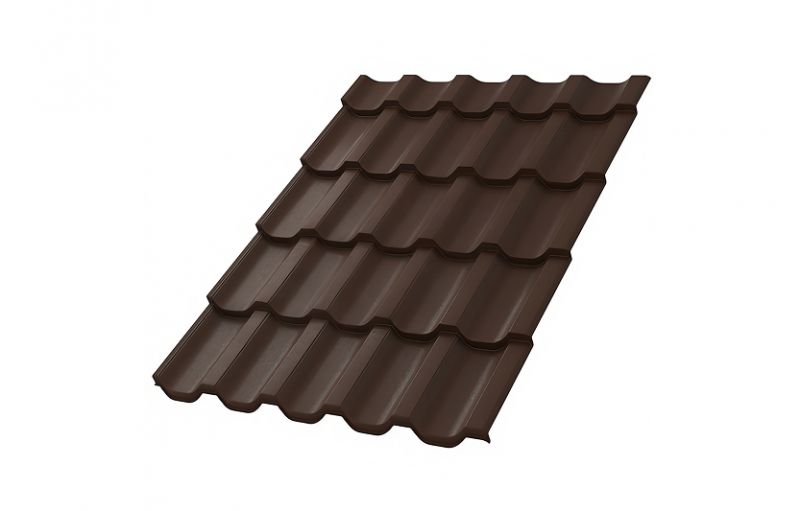 Металлочерепица МП Трамонтана-SL (VALORI-20-Brown-0.5)