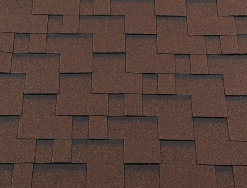 Гибкая черепица Shingle Roofshield Premium Модерн Коричневый с оттенением