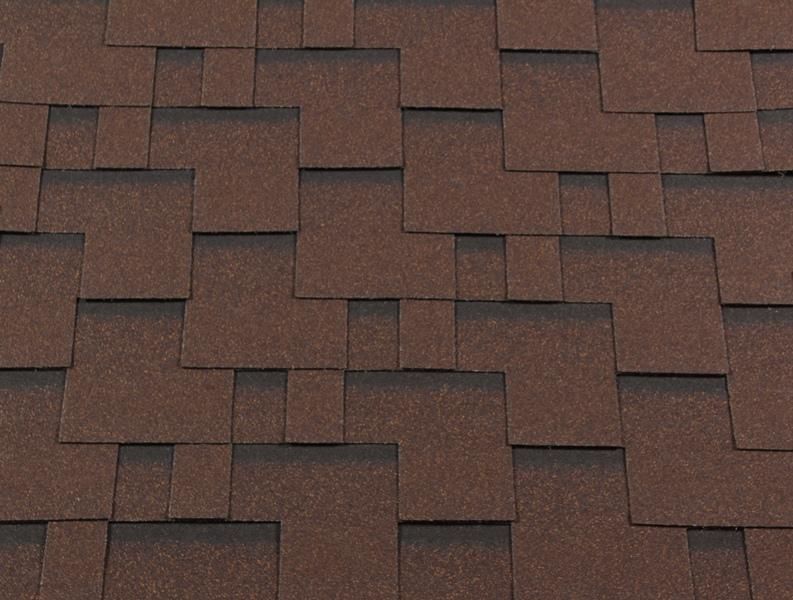 Гибкая черепица Shingle Roofshield Classic Модерн Коричневый с оттенением