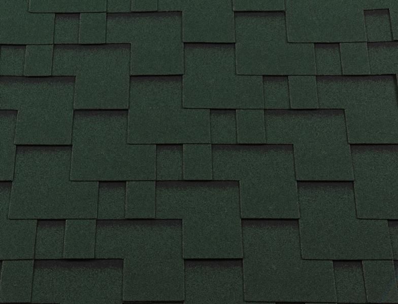 Гибкая черепица Shingle Roofshield Classic Модерн Зеленый с оттенением