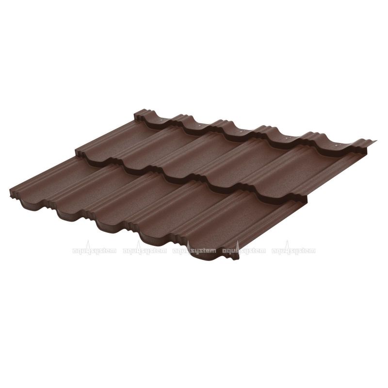 Металлочерепица Стокгольм PE МАТТ 0,45мм, цинк 140 гр/кв.м. (лист 1185х780 мм)