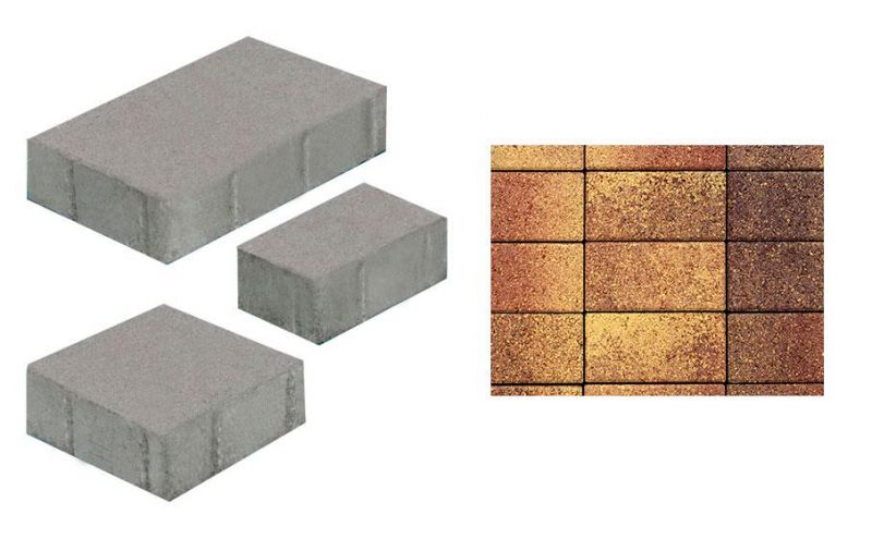 Плитка тротуарная ВЫБОР комплект из 3 видов плит Старый город Б.1.Ф.6см Листопад гладкий цвет Осень