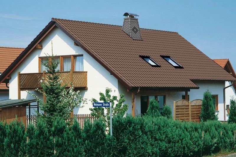 Керамическая рядовая черепица BRAAS (Браас) Рубин 9V Темно-коричневый