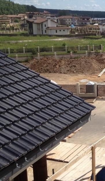 Керамическая рядовая черепица BRAAS (Браас) Топаз 13V Глубокий черный