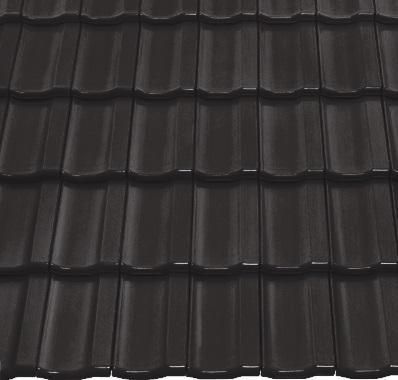 Керамическая рядовая черепица BRAAS (Браас) Топаз 13V Глубокий черный