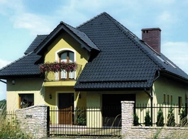 Керамическая рядовая черепица BRAAS (Браас) Рубин 13V Глубокий черный