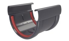 Соединитель желобов  ПВХ стандарт графит, 120х90мм