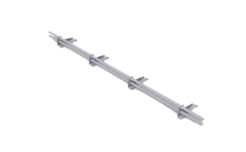 Комплект трубчатого снегозадержания BORGE 1 м для металлочерепицы с высокой ступенькой 400 мм, сигнально-серый