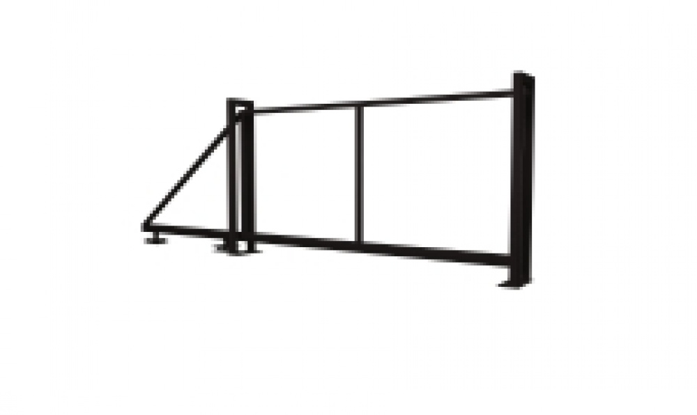 Ворота откатные Жалюзи крепление к кирпичному столбу 2,0х3,5