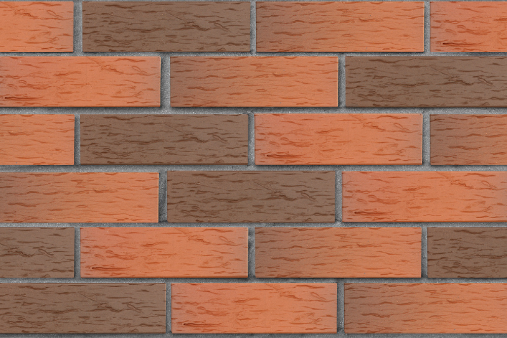 Кирпич клинкерный ЛСР Ноттингем красный флэшинг береста 250*85*65 мм