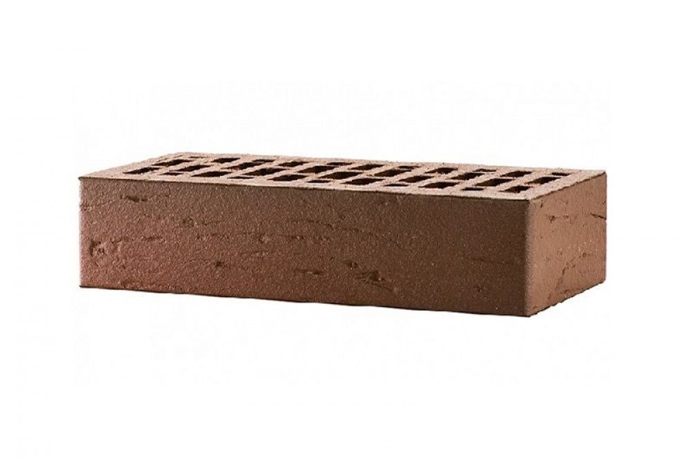 Кирпич облицовочный пустотелый ЛСР светло-коричневый флэш ультра рустик, 250*120*65 мм