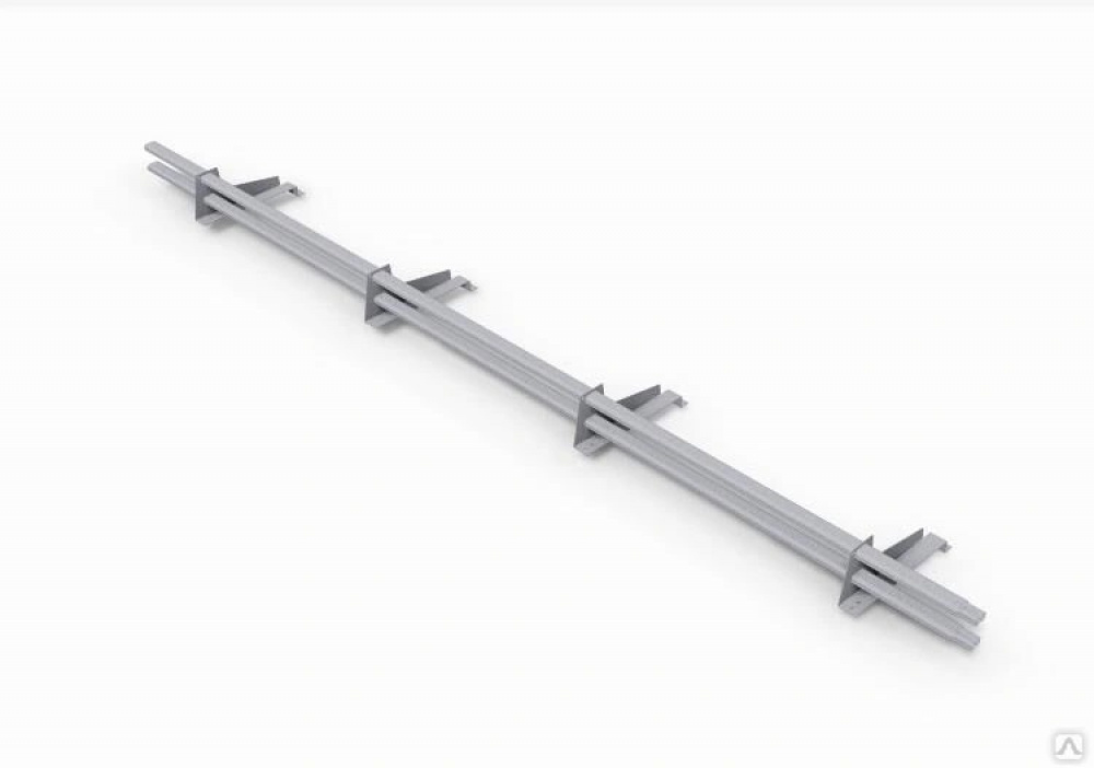 Комплект трубчатого снегозадержания BORGE 3 м для металлочерепицы с высокой ступенькой 350 мм, оцинкованный