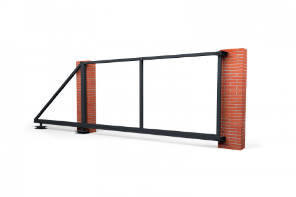 Ворота откатные Жалюзи к кирпичному столбу 2,0х4,0