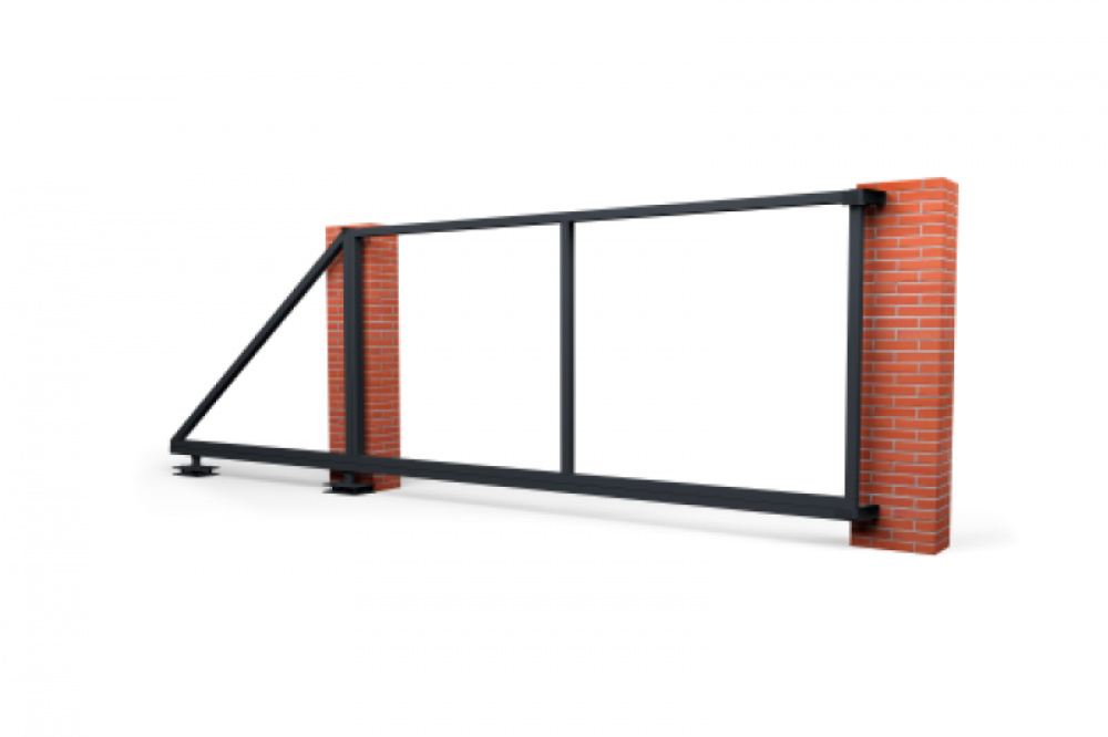 Ворота откатные Жалюзи к кирпичному столбу 1,68х4,0