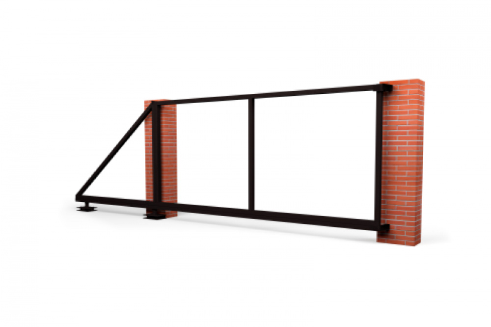 Ворота откатные Жалюзи к кирпичному столбу 1,68х4,5