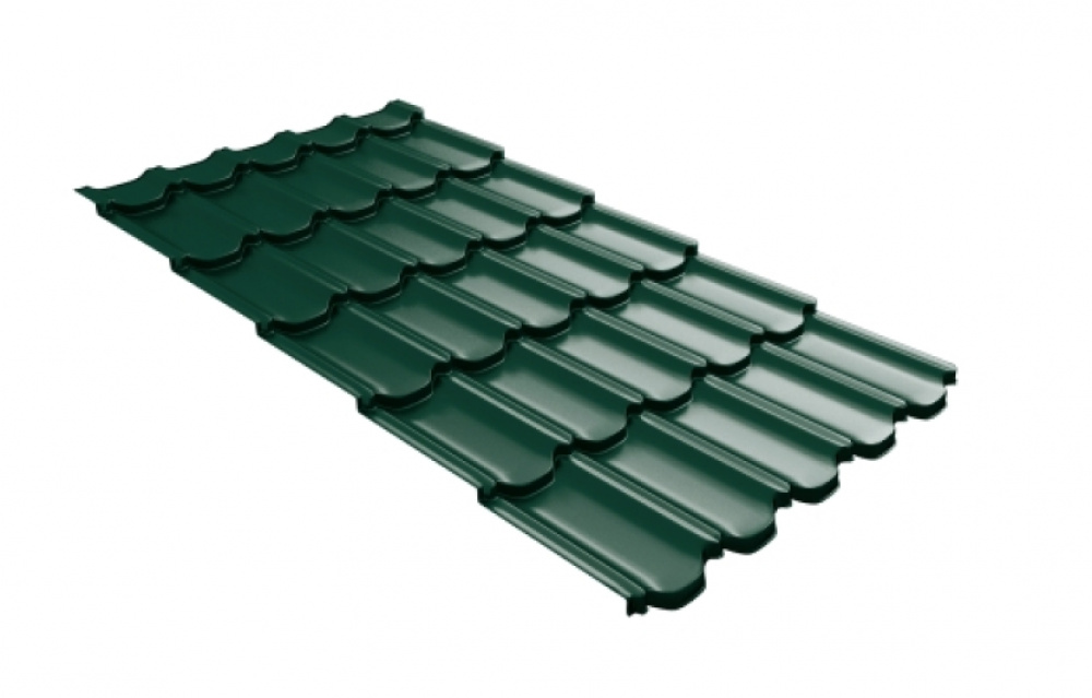 Металлочерепица Grand Line Kvinta Uno Satin Matt TX RAL 6005 зеленый мох