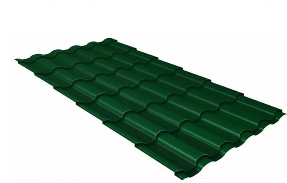 Металлочерепица Grand Line Kredo Satin Matt TX RAL 6005 зеленый мох