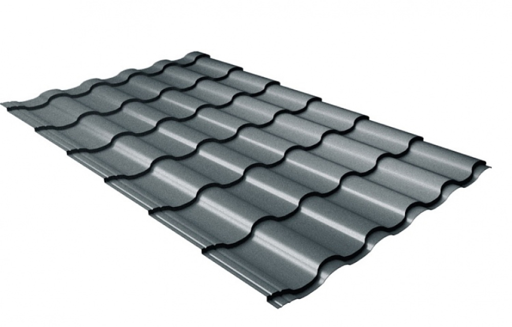 Металлочерепица Grand Line Kredo Satin Matt TX RAL 7016 антрацитово-серый
