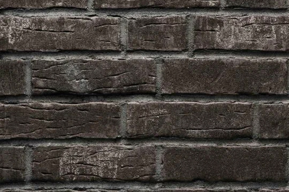 Клинкерная плитка Stroeher Steinlinge 376 platinschwarz рельефная NF14, 240*71*14 мм