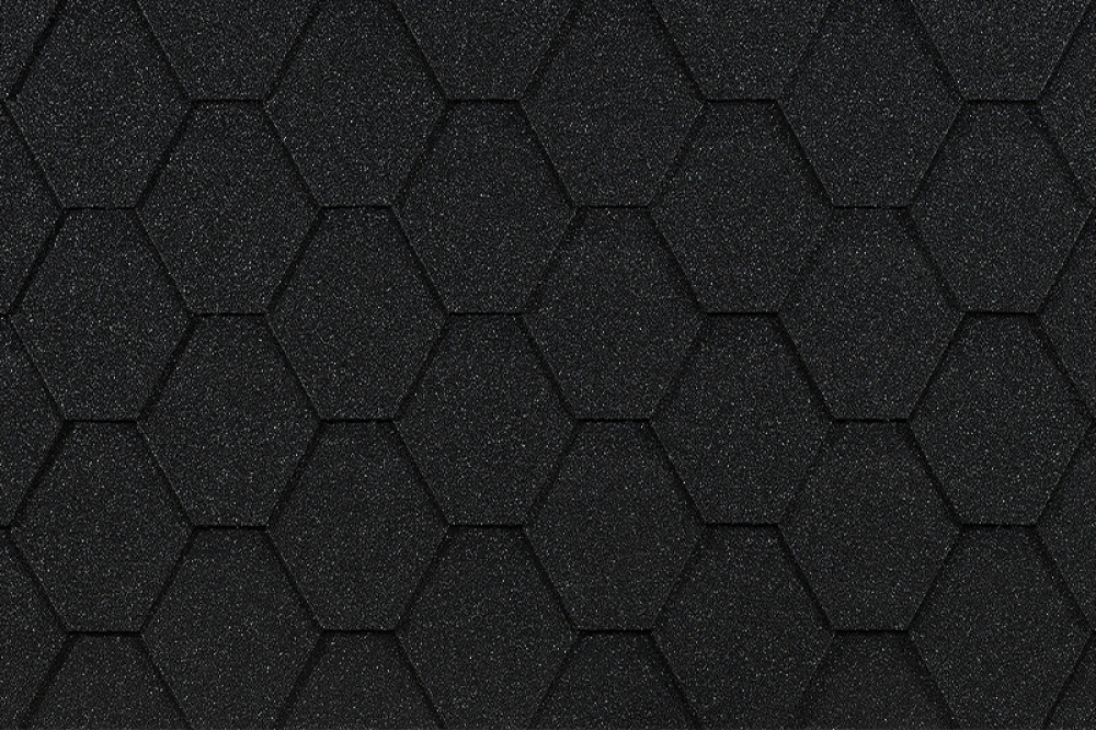 Гибкая черепица Docke PIE Шестигранник Черный