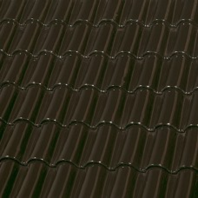 Керамическая черепица двухволновая большая глазурированная двухсторонняя ЦВЕТ BLACK