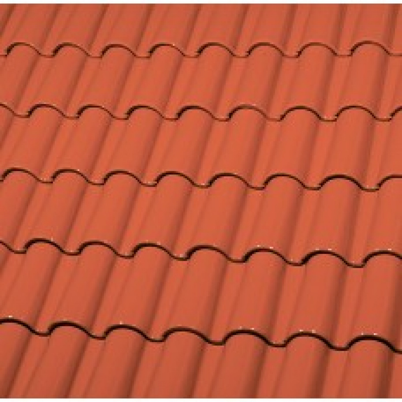 Керамическая черепица большая двухволновая ГЛАЗУРЬ TRANSPARENT RED