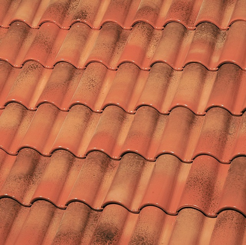 Керамическая черепица двухволновая БОЛЬШАЯ ГЛАЗУРЬ С ДВУХ СТОРОН TRANSPARENT HISPANIA