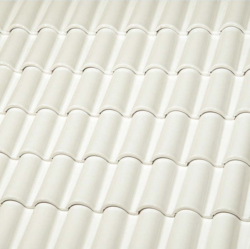 Керамическая черепица двухволновая БОЛЬШАЯ ГЛАЗУРЬ С ДВУХ СТОРОН WHITE