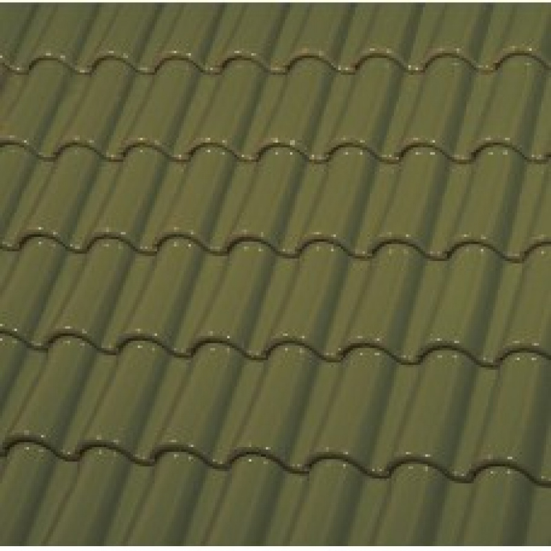 Керамическая черепица маленькая двухволновая ГЛАЗУРЬ OLIVE GREEN