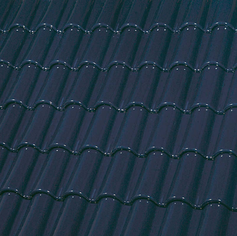 Керамическая черепица маленькая двухволновая ГЛАЗУРЬ С ДВУХ СТОРОН COBALT BLUE