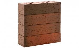 Кирпич клинкерный ЛСР Ноттингем красный флэшинг береста 250*85*65 мм