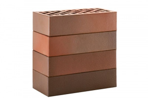 Кирпич облицовочный ЛСР красный флэшинг гладкий, утолщенные стенки, М175, 250*120*65 мм